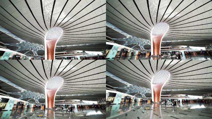 中国北京大兴机场建筑慢镜头
