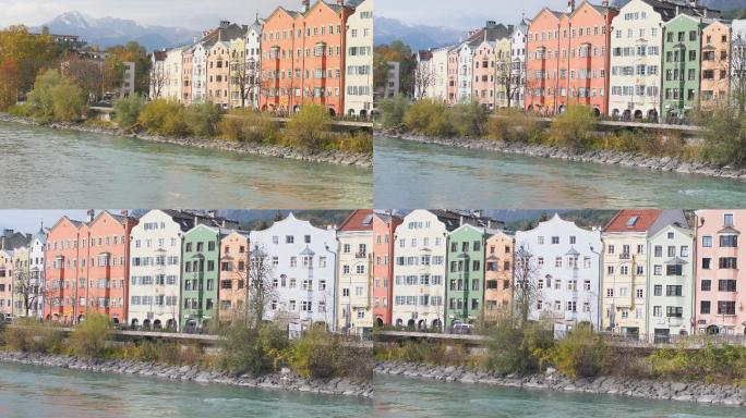 奥地利西部蒂罗尔的首府因斯布鲁克的诺德基特山脉的云和河流。该市位于与Wipptal交界处的Inn V