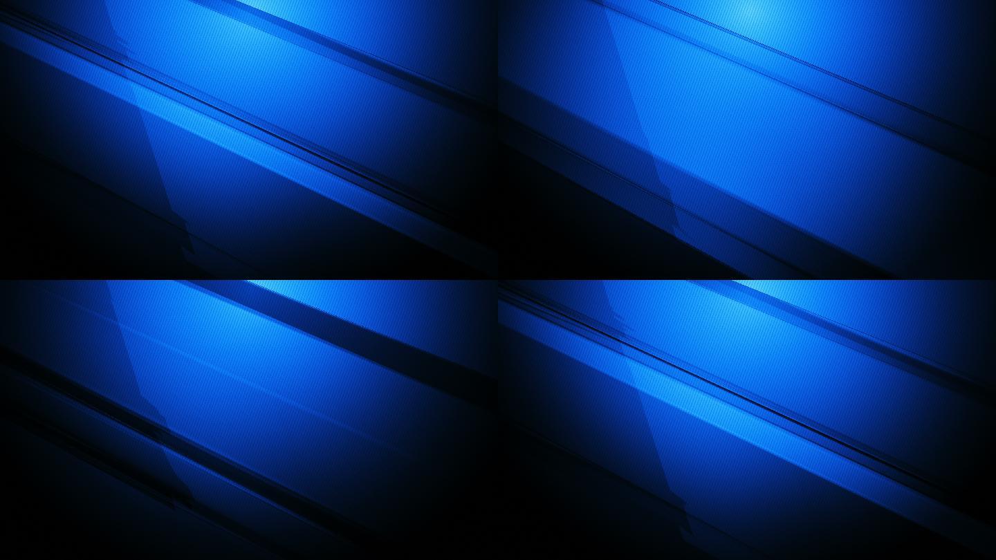 蓝色对角3d矩形锐利棱柱体和长方体在彩色渐变背景上缓慢转动和旋转4k可循环运动视频，用于技术、通信、