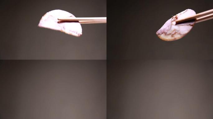 【镜头合集】筷子夹起一片熟食卤肉