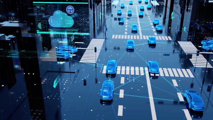 三维科技智慧城市智能汽车无人驾驶视频素材