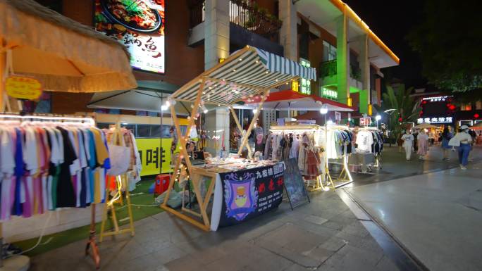 街头路边摊地摊经济市井集市街景夜市