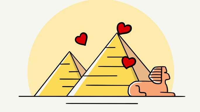 Giza金字塔爱向量动画