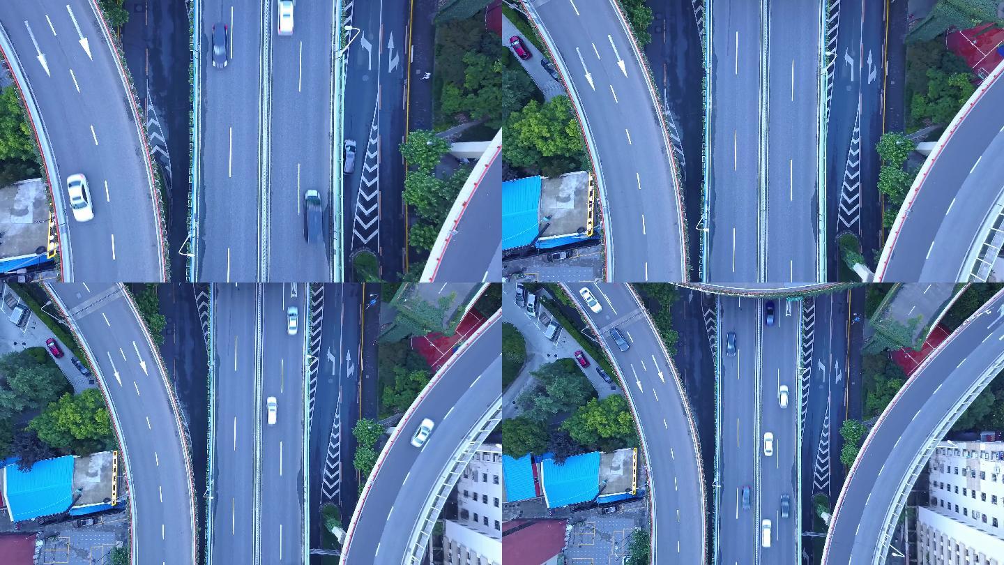 4K 上海黄浦区内环鲁班路立交桥傍晚俯拍