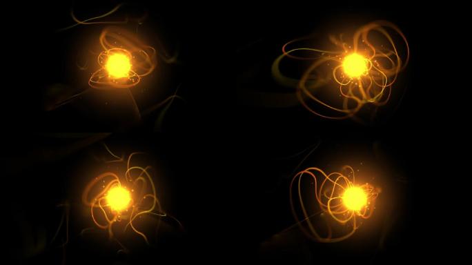 橙色能量球冲击波法术魔法火光能量球特效音