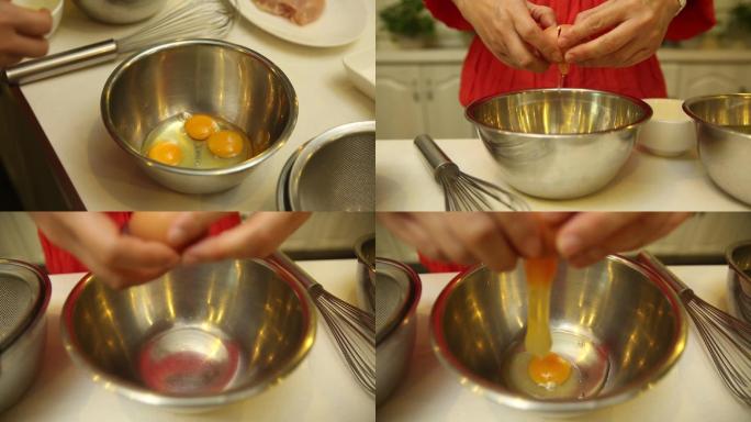 【镜头合集】厨师磕鸡蛋打鸡蛋