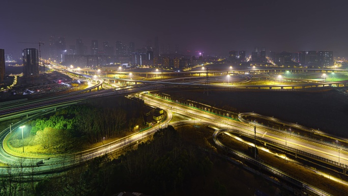 南京油坊桥立交奥体夜景8K超高清延时