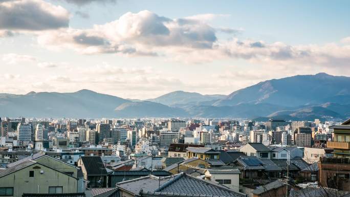 日本大阪拥挤的自然风光村