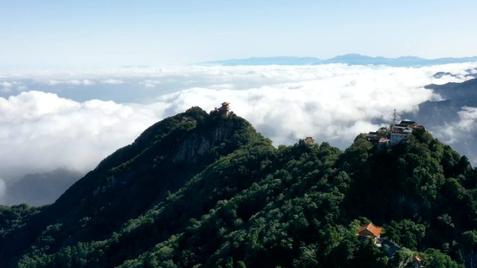 秦岭 终南山 南五台 云海 城市