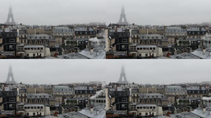 巴黎的雨天老城区历史古迹
