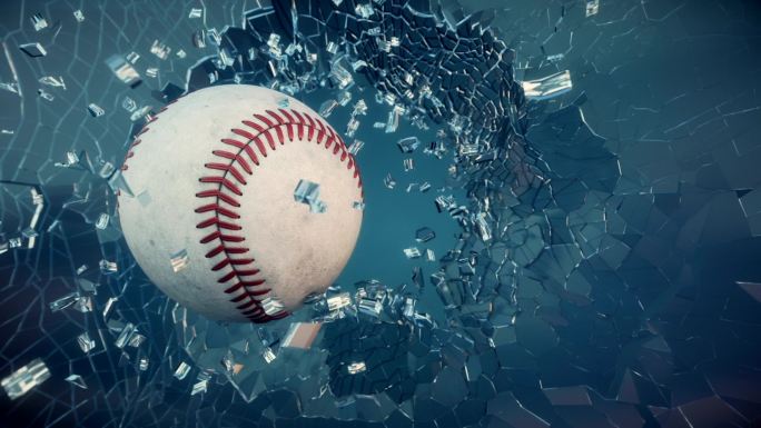 透过碎玻璃打棒球。