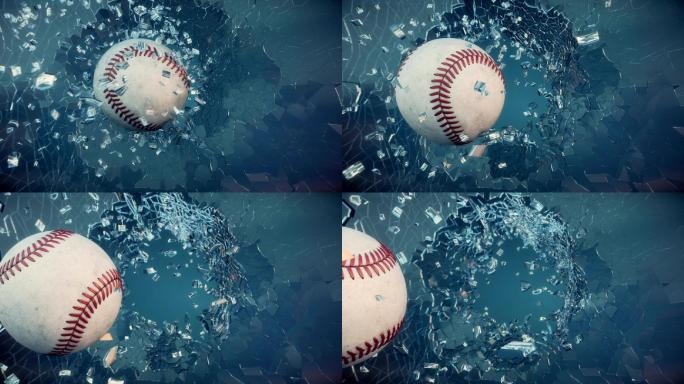 透过碎玻璃打棒球。