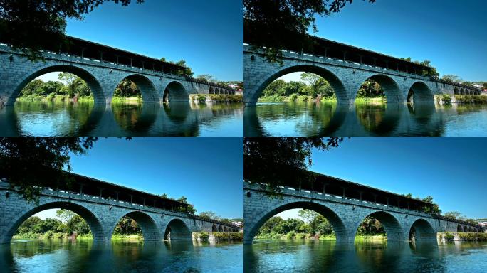 古石拱桥三孔石桥廊桥时光如水
