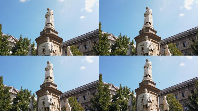 意大利米兰的达芬奇雕像