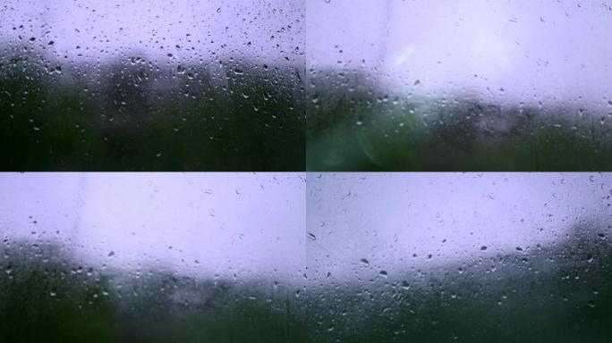 窗户水珠 车窗水珠 下雨