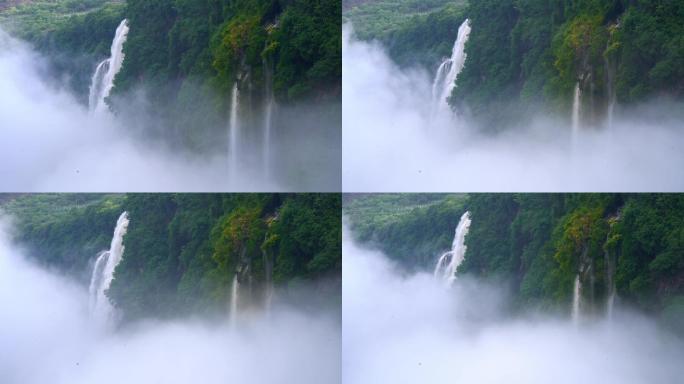 贵州兴义市马岭河瀑布震撼4k实拍素材