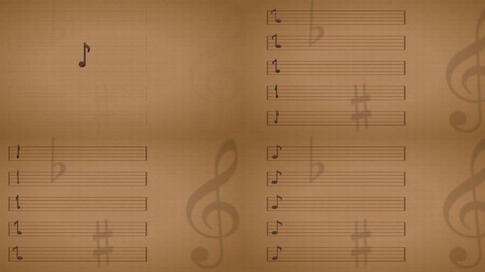音符5行音乐符号五线谱展示元素素材出现音