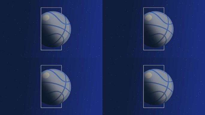 深蓝色篮球运动开场白背景库存视频动画-篮球动画