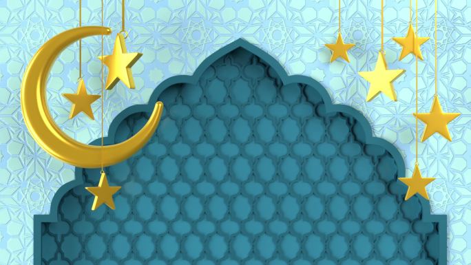 4K分辨率折纸设计纸制Ramadan Kareem贺卡