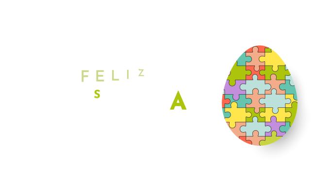 葡萄牙-巴西复活节快乐卡，Feliz Pascoa背景。4k动画