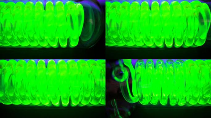 绿色螺旋线水冷水冷管道荧光管道