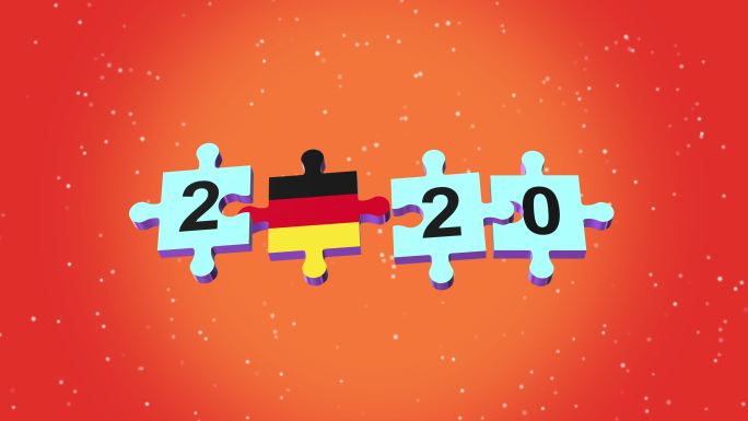2020年新年拼图德国国旗带Alpha橙色环