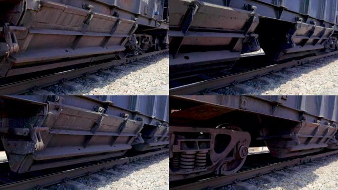 行驶中的火车局部车轮轨道