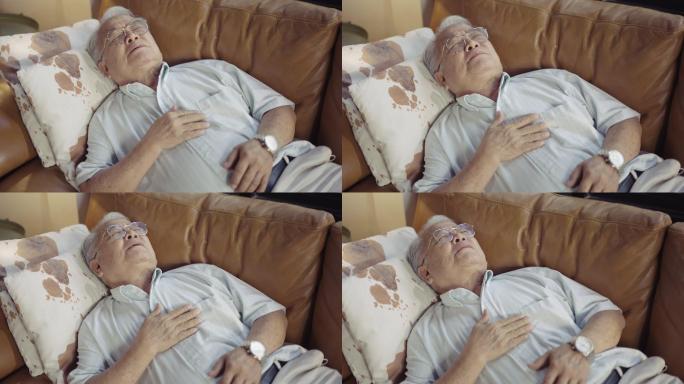 患有哮喘的老人老年人身体不适老年人胸闷气