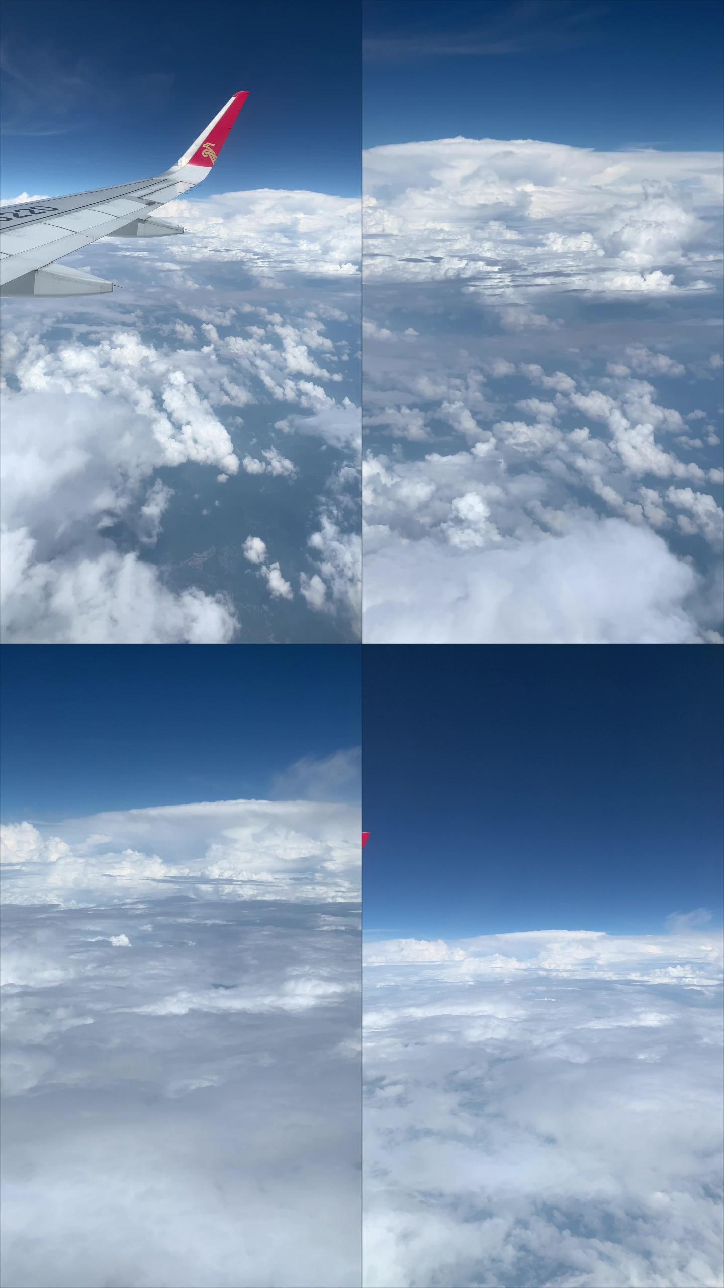 飞机云层竖版飞机云层合集在云层飞行的飞机