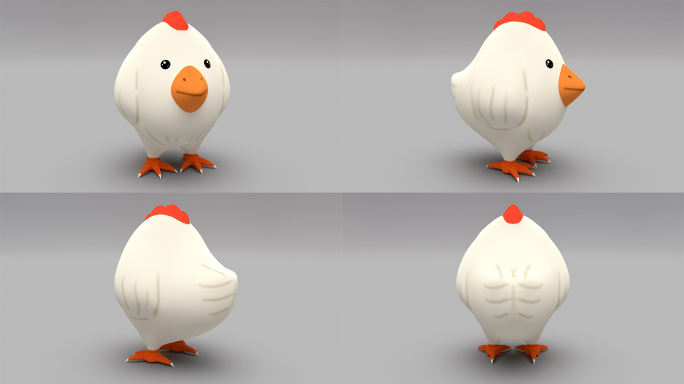 卡通母鸡-C4D模型