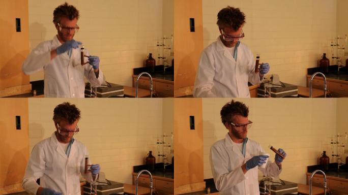 高清：疯狂科学家在实验室煮咖啡
