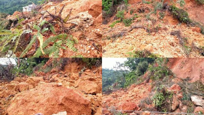 山崩倒塌方山体倒塌崩塌灾害雨天气山体滑坡