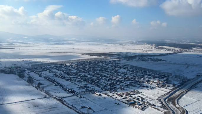 4k冬季雪地雪景航拍