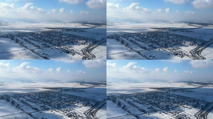 4k冬季雪地雪景航拍