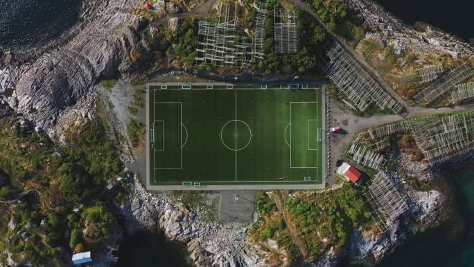 罗浮敦群岛足球场鸟瞰图