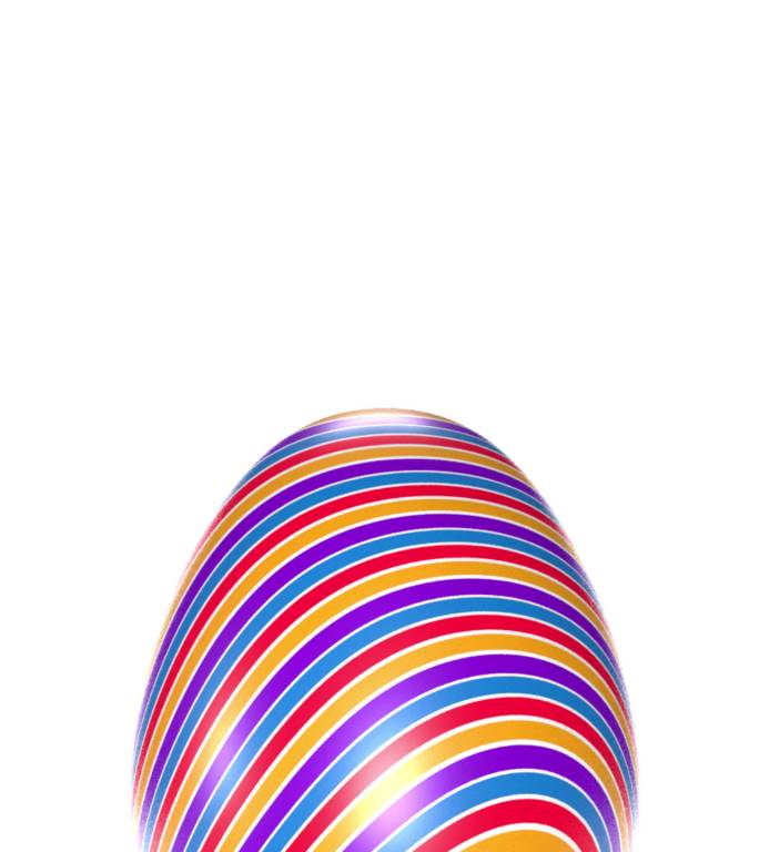 彩色装饰复活节彩蛋，以4K分辨率在白色背景上隔离