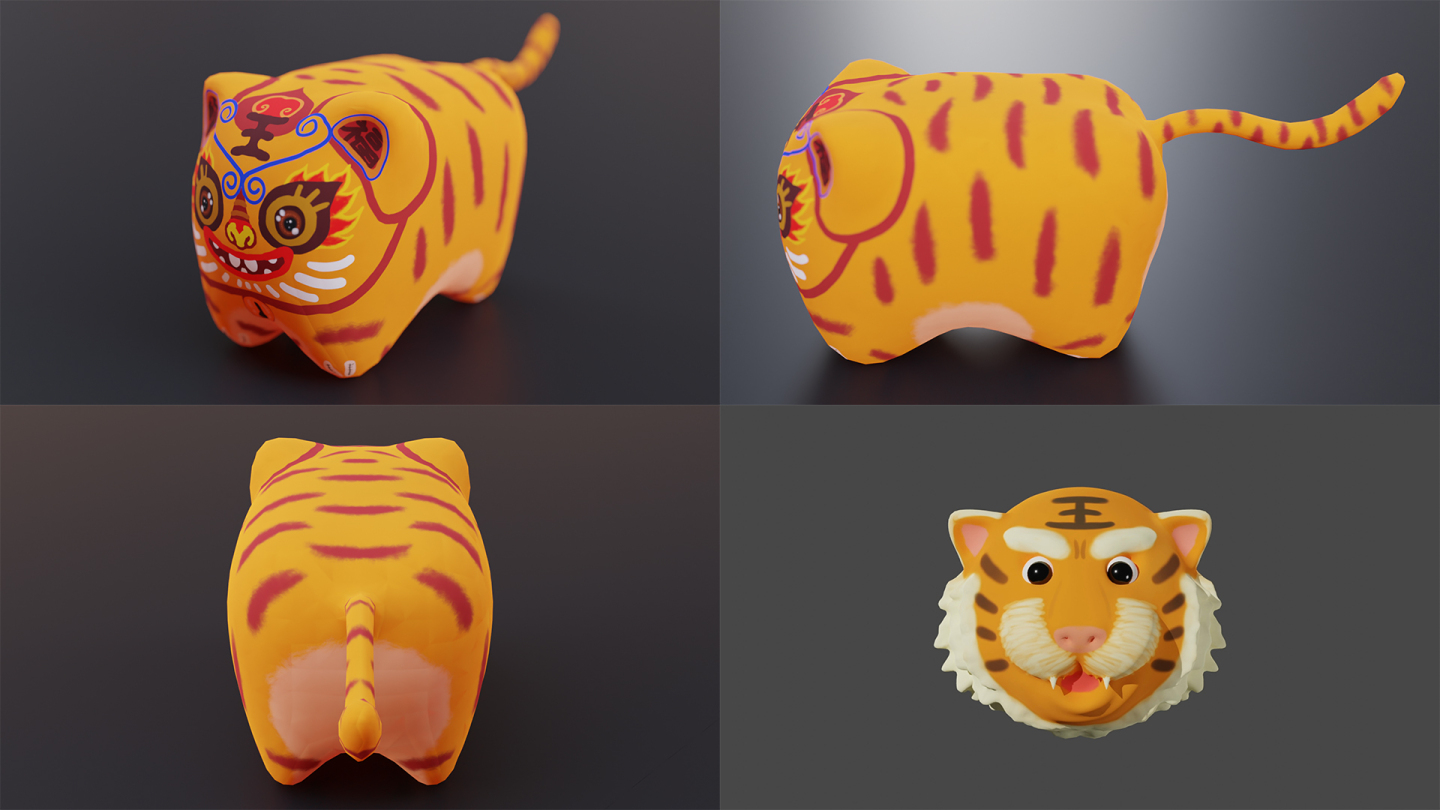 两只老虎-Blender模型