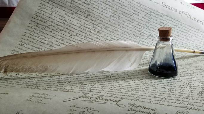 美国独立宣言鹅毛笔独立日历史文稿