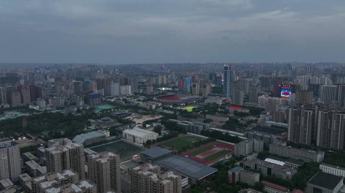 陕西省体育场西安地标性建筑西安航拍4K
