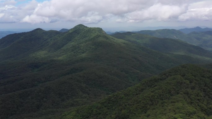 群山连绵、航拍、森林、风景