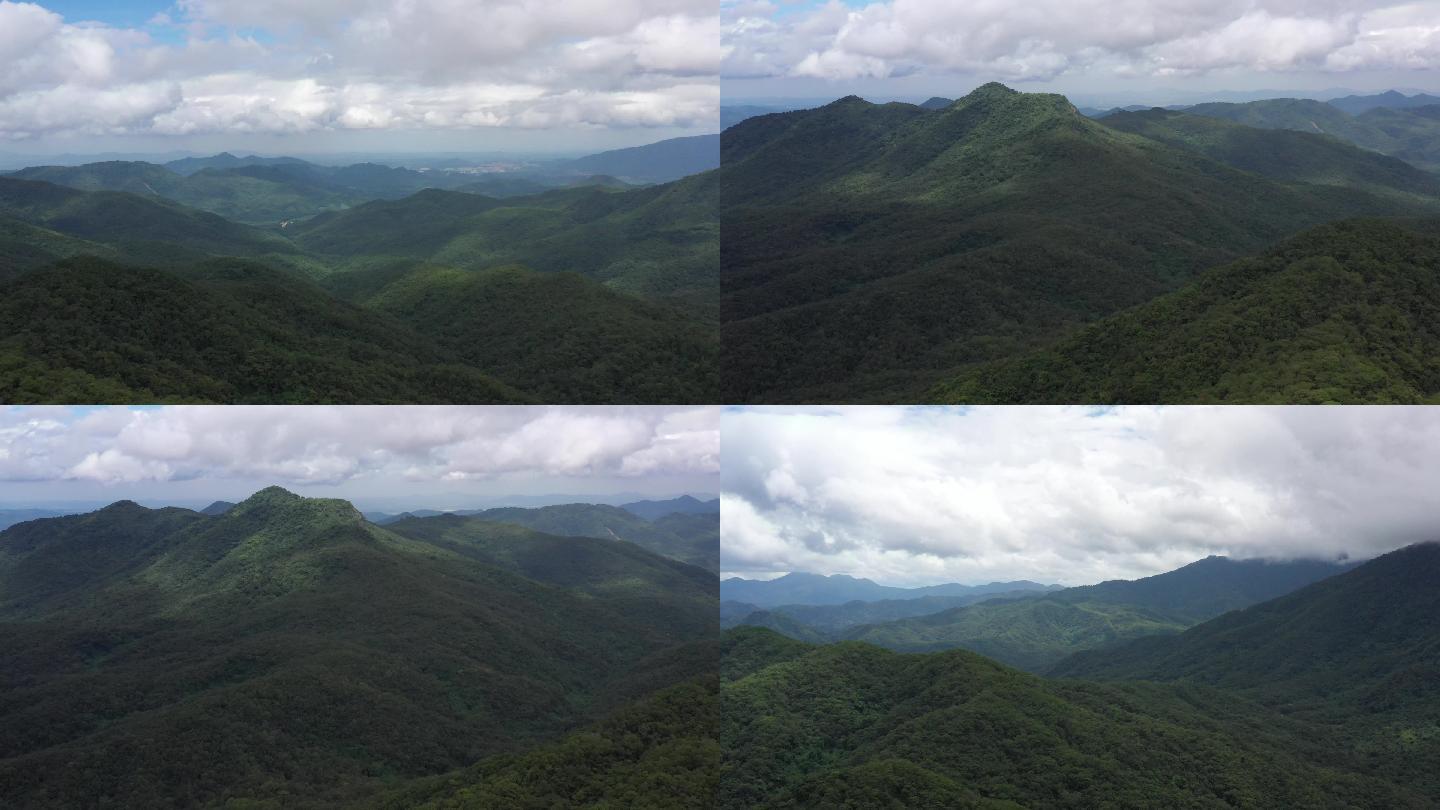 群山连绵、航拍、森林、风景