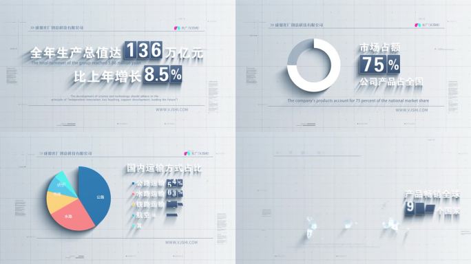 简洁科技数据地图展示模板