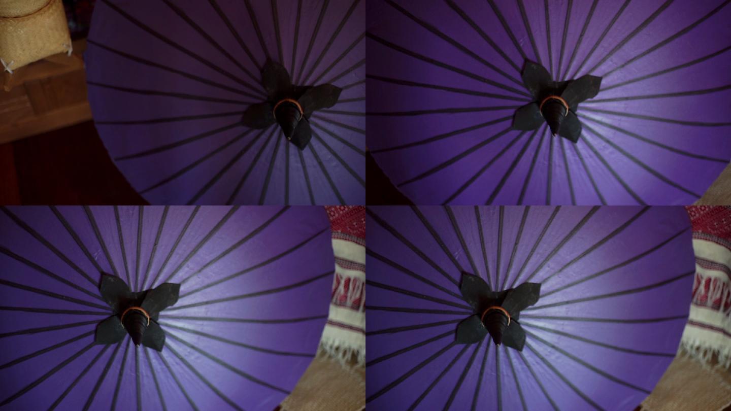 一把传统的清迈紫伞。