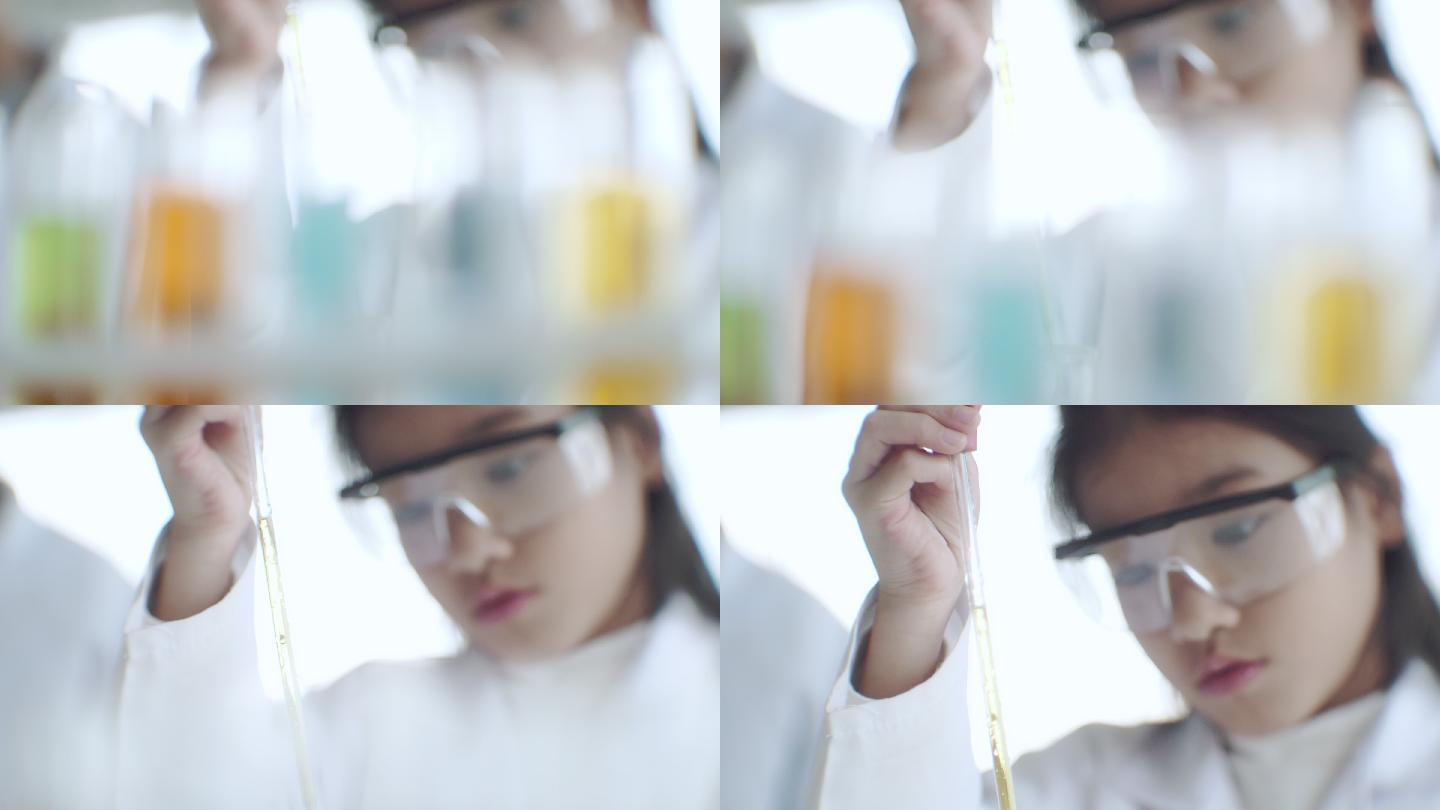 科学与教育化学实验美女做实验生物学家