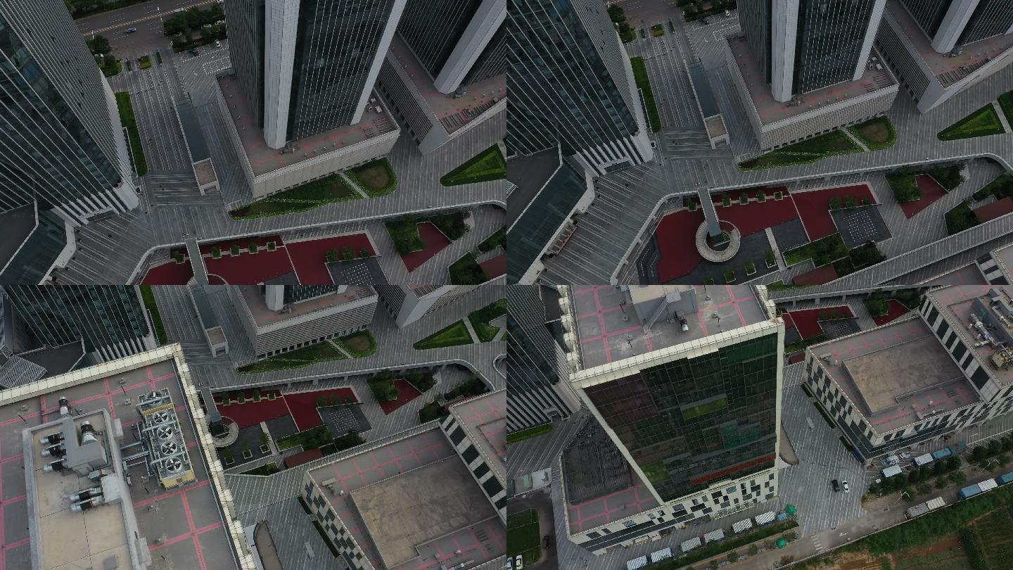 俯瞰现代建筑群高空俯视现代建筑城市高楼商