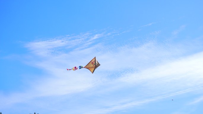风筝在天空中飞翔放风筝