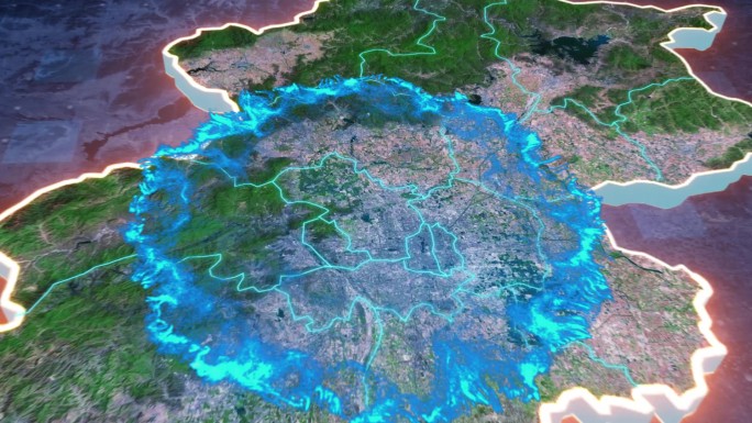 北京区位地图-写实地形