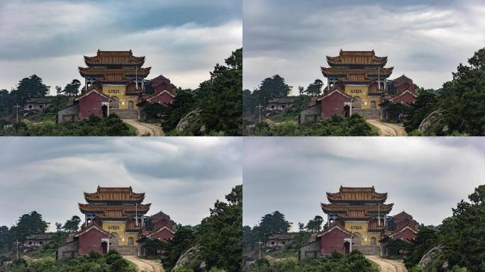 实拍信阳罗山灵山寺金鼎延时风光