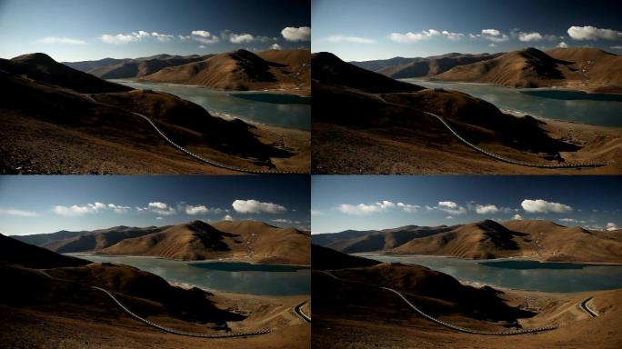 西藏冰川湖山丘河流荒野
