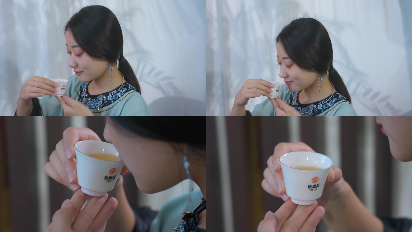 美女喝茶